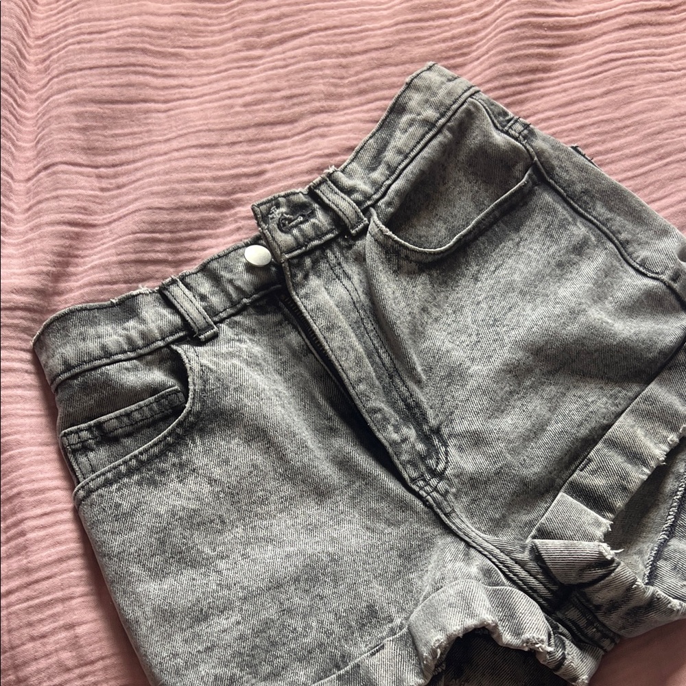 American Apparel Gray Jean Shorts - Picture 2 of 5